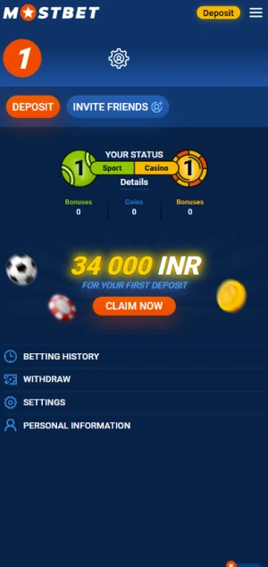 Start playing on mostbet.