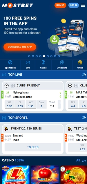 Open Mostbet website