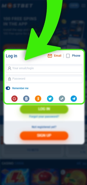 Enter account details