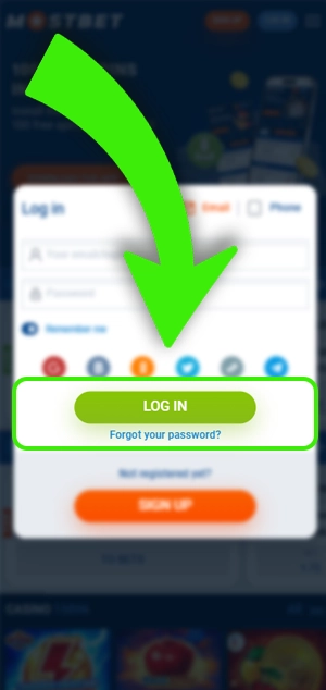 Confirm Mostbet login